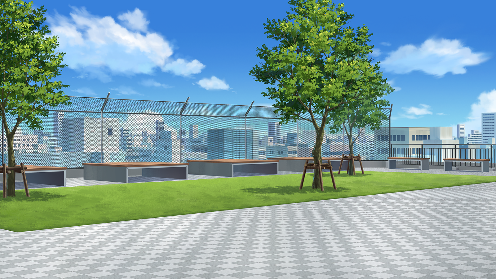 [Background] Kanda Shiroyama Academy - Roof