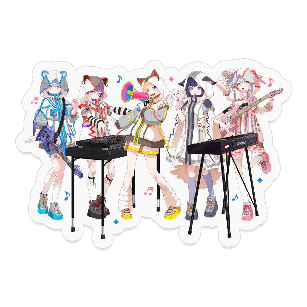 [ステッカー]夢限大みゅーたいぷ 集合絵ver.